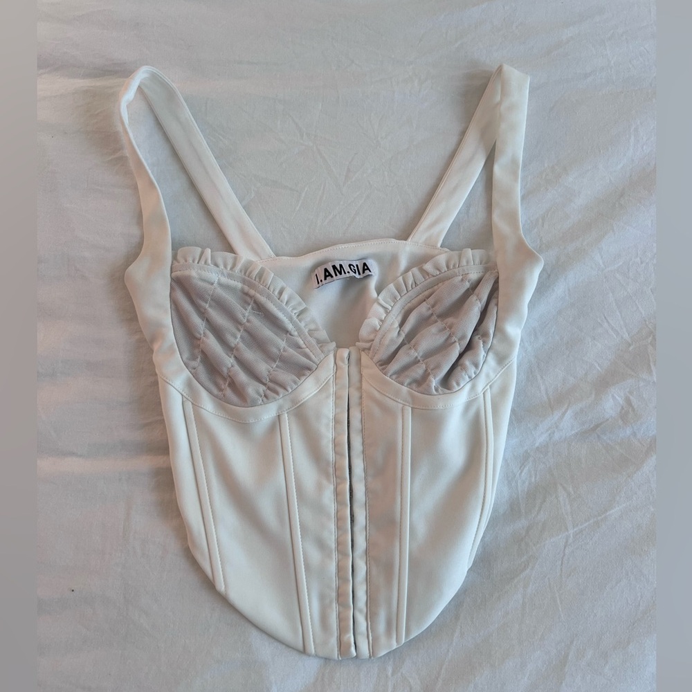 White IAMGIA corset top